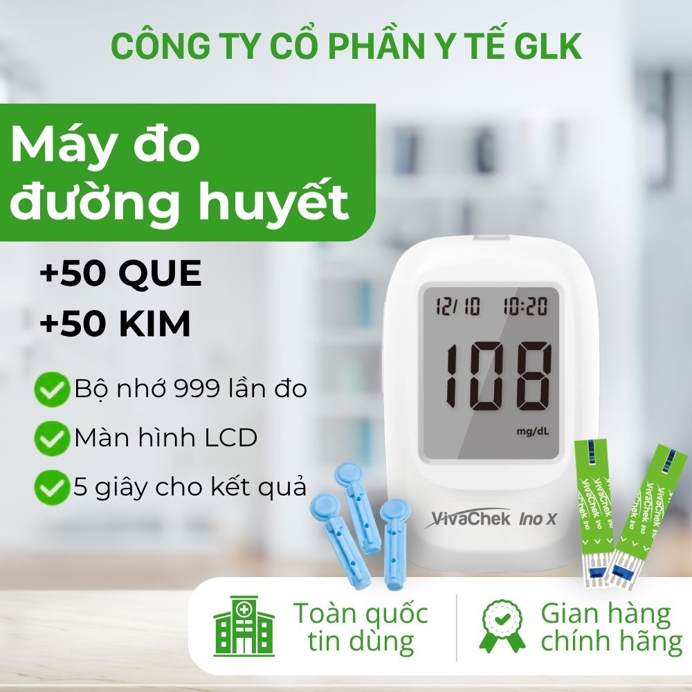 Máy đo đường huyết cao cấp VivaChek Ino X + 50 Que + 50 kim
