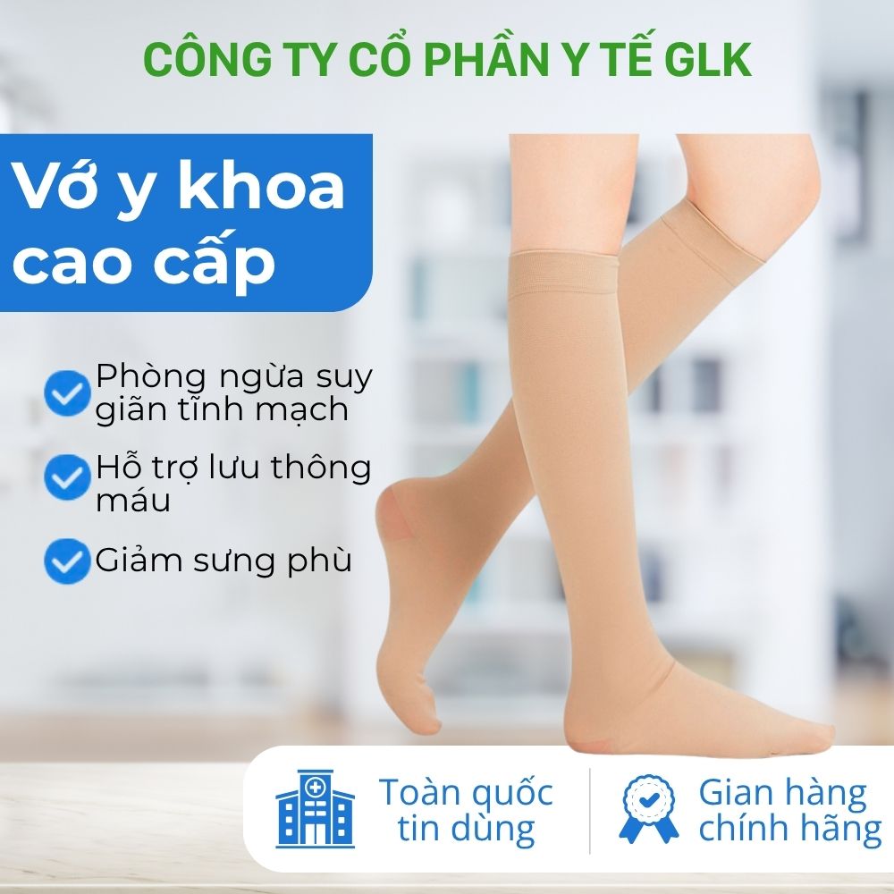 Vớ y khoa phòng ngừa suy giãn tĩnh mạch Cotton (35%) - Vớ Gối