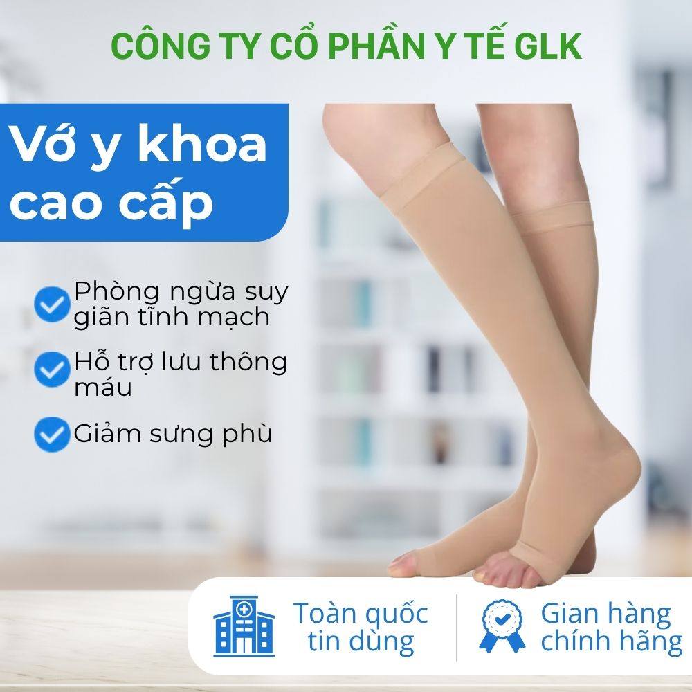 Vớ y khoa phòng ngừa suy giãn tĩnh mạch chất liệu Semi - Vớ Gối