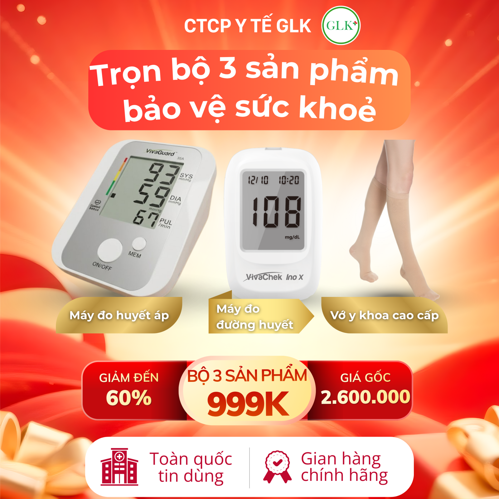 Trọn bộ 3 sản phẩm bảo vệ sức khoẻ - Mừng đại lễ 2/9 - Giảm giá 60%