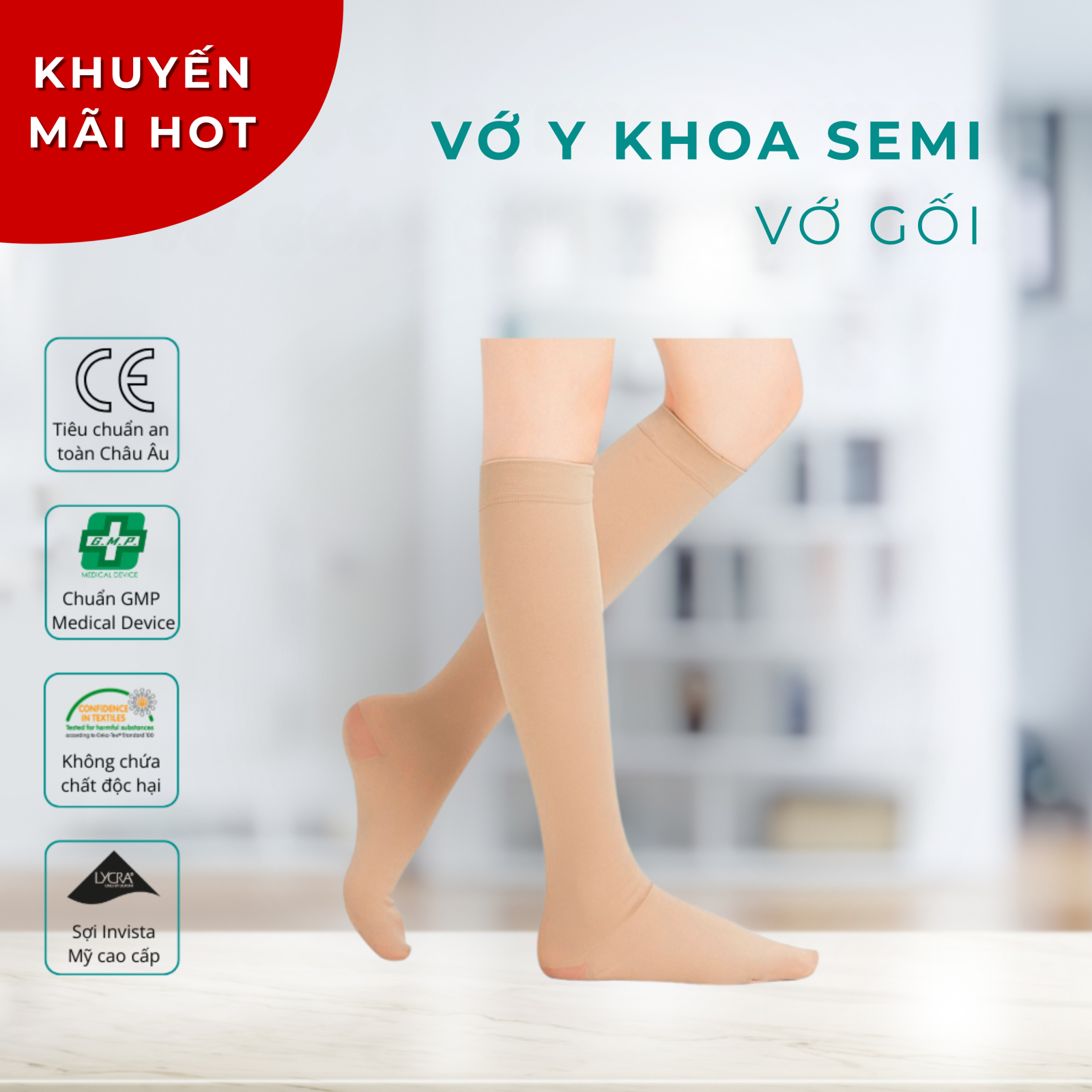 Vớ y khoa Semi - Loại vớ gối