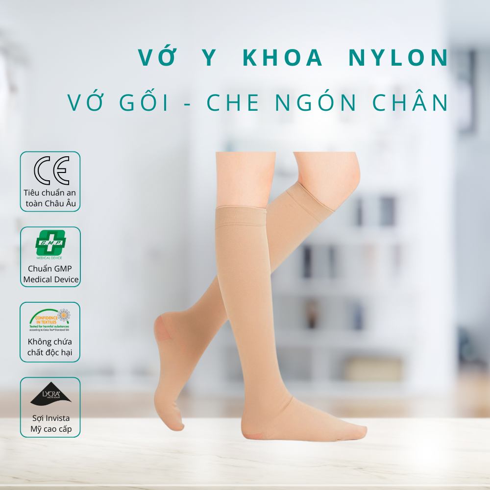 Loại 3: Vớ y khoa Nylon - vớ Gối - che ngón chân