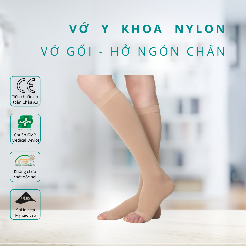 Loại 4: Vớ y khoa Nylon - vớ Gối - hở ngón chân