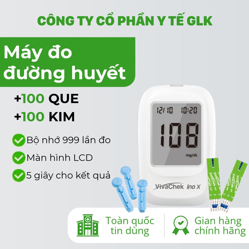 Máy đo đường huyết cao cấp VivaChek Ino X + 100 Que + 100 kim