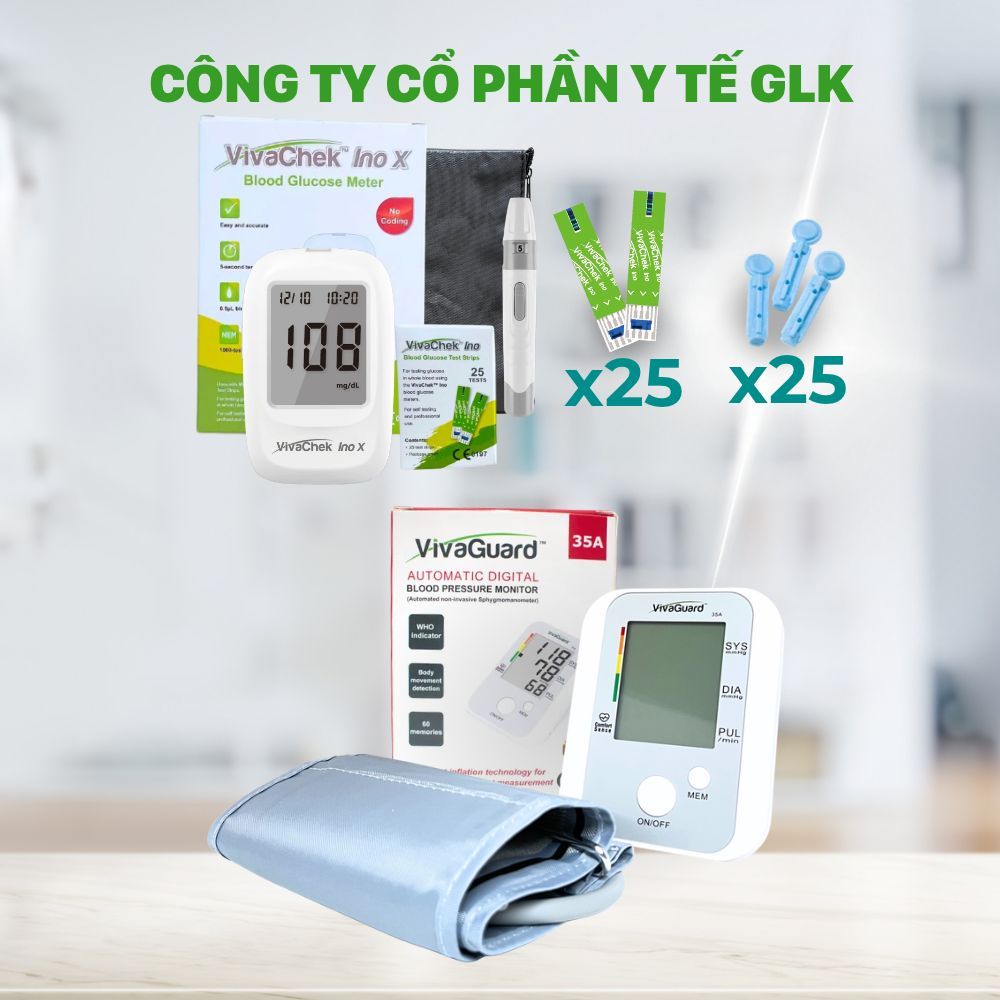[COMBO HOT] MÁY ĐO ĐƯỜNG HUYẾT + MÁY ĐO HUYẾT ÁP